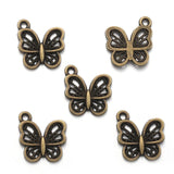 30pcs 6 Colors butterfly Charms For Bracelets Necklace Pendant DIY Handmade Jewelry Making accessories 12*13mm D2143