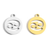 5pcs Stainless Steel 12 constellation charm DIY Jewelry Charms for Necklace Making Pendant Never Fade 15*17mm L409