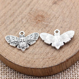 20pcs 20x13mm 2 Colors Antique Bronze Color Antique Silver Color Skull Butterfly Charms For DIY Jewelry Making