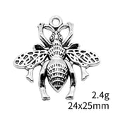 10pcs 24x25mm 2 Colors Antique Bronze Color Antique Silver Color Bee Charms For DIY Jewelry Making