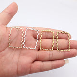 10pcs 42x27mm 4 Colors Hollowed-Out Wave Pattern Rectangular Frame Pendant For DIY Jewelry Making