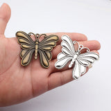 1pcs 68x56mm 2 Colors Antique Bronze Color Antique Silver Color Butterfly Charms For DIY Jewelry Making
