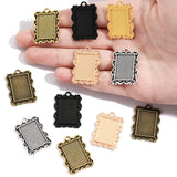 5pcs rectangle Necklace Charm DIY Setting Cabochon Cameo Base Tray Bezel Blank Fit 18*12mm Cabochons Jewelry Making 27*20mm C128