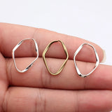 20pcs 25x18mm 3 Colors Opening Twisted Geometric Irregular Elliptical Circle Charms