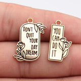 10pcs 25x19mm/24x13mm Kc Gold Color Statement Charms For DIY Jewelry Making