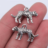 5pcs 24x15mm 2 Colors Antique Silver Color Antique Gold Color Leopard Charms For DIY Jewelry Making