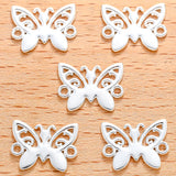 30pcs 6 Color Double hole butterfly Charms For Bracelets Necklace Pendant DIY Handmade Jewelry Making accessories 15*11mm D2126