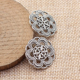 5pcs 26x26mm 3 Colors Antique Bronze Color Antique Silver Color Antique Gold Color Round Flower Charms