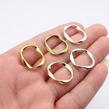 10pcs 25x20mm 5 Colors Irregular Hollow Twisted Geometric Elliptical Circle Charms For DIY Jewelry Making