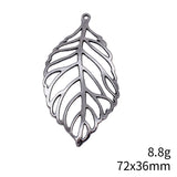 2pcs 72x36mm 2 Colors Antique Bronze Color Antique Silver Color Hollow Leaves Charms For DIY Jewelry Making