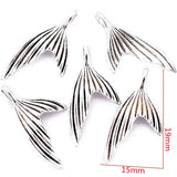 15pcs 6 colors 29X15mm Tail Fish Charms Alloy Metal Mermaid Pendant For DIY necklace earringHandmade Jewelry Accessories Making