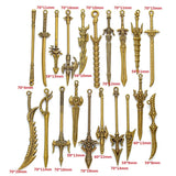 11-20pcs Mixed Styles Antique Knight Sword Anime weapon Charm for Jewelry Making DIY Handmade Weapons Personality Necklace U088