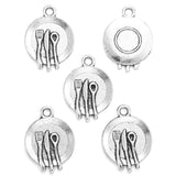 20pcs 6 color 20*15mm alloy Dining plate Charm For Necklace Key Chain Pendant DIY Jewelry Crafts Making Accessories J412