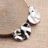 4pcs 26x20mm 5 Colors Hammered Uneven Wave Heart Charms For DIY Jewelry Making