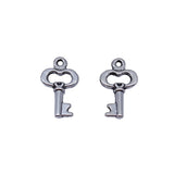 40pcs 16x9mm 2 Colors Antique Bronze Color Antique Silver Color Small Key Charms For DIY Jewelry Making