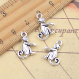 20 piezas dijes Animal mono encantador 15x13mm colgantes de Color plata antigua fabricación DIY joyería tibetana hecha a mano