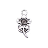 20pcs 21x11mm 2 Colors Antique Bronze Color Antique Silver Color Double-Sided Flower Charms For DIY Jewelry Making