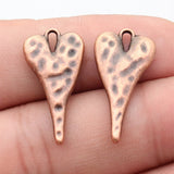 10pcs 27x14mm 5 Colors Hammered Long Heart Charms For DIY Jewelry Making