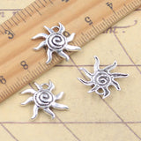 20 piezas dijes sol espiral sol tornillo 17x18mm colgantes de Color plata antigua fabricación DIY joyería tibetana hecha a mano