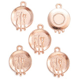 20pcs 6 color 20*15mm alloy Dining plate Charm For Necklace Key Chain Pendant DIY Jewelry Crafts Making Accessories J412