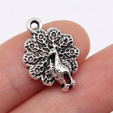 10pcs 21x15mm 2 Colors Antique Bronze Color Antique Silver Color Peacock Charms For DIY Jewelry Making
