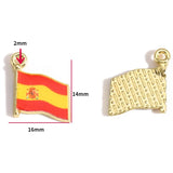 5pcs flag Football Soccer Charm Jewelry Accessories Diy Making Necklace Earring Pendant Craft Supplies Gold Plated W481