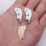 10pcs 30x14mm 4 Colors Cute Cat Charms For DIY Jewelry Making