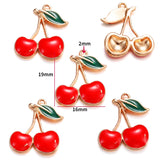 5pcs 20style Red Black Cherry Acrylic Stereo Oil Enamel DIY Charms for Bag Earring Necklace Jewelry Making Handmade Pendant W428