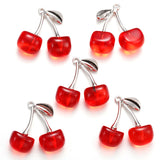 5pcs 20style Red Black Cherry Acrylic Stereo Oil Enamel DIY Charms for Bag Earring Necklace Jewelry Making Handmade Pendant W428