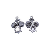 10pcs 20x16x6.2mm Antique Silver Color Musical Instruments Drum Charms For DIY Jewelry Making