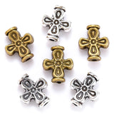 10pcs Antique Silver color Big Hole cross Beads Spacers Beads Fit European Charm Jewelry Accessories DIY Findings R190