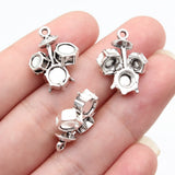 10pcs 20x16x6.2mm Antique Silver Color Musical Instruments Drum Charms For DIY Jewelry Making