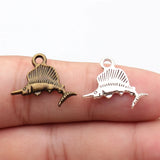 10pcs 15x21mm 2 Colors Antique Bronze Color Antique Silver Color Sailfish Charms For DIY Jewelry Making