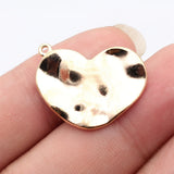 4pcs 26x20mm 5 Colors Hammered Uneven Wave Heart Charms For DIY Jewelry Making