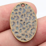 5pcs 30x20mm 4 Colors Hammered Oval Charms For DIY Jewelry Making