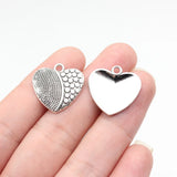 10pcs 20x20mm 2 Colors Antique Bronze Color Antique Silver Color Heart Charms For DIY Jewelry Making