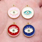 10pcs 16x18mm Kc Gold Color Evil Eye Charms For DIY Jewelry Making