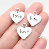 10pcs 19x16mm 2 Colors Antique Bronze Color Antique Silver Color Double Sided Love Heart Charms For DIY Jewelry Making