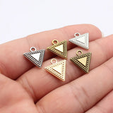 20pcs 16x14mm 5 Colors Double-Sided Textured Inverted Triangle Cone Charms For DIY Jewelry Making