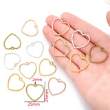 20pcs 5 colors hollow Hearts Charms Necklace Pendant Bracelet Jewelry Making Handmade Crafts diy Supplies 25*25mm