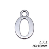 10pcs 26x16mm 1 Colors Antique Silver Color Number 0 Charms For DIY Jewelry Making