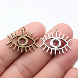 10pcs 26x22mm 2 Colors Antique Bronze Color Antique Silver Color Eye Charms For DIY Jewelry Making