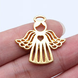 5pcs 28x27mm 6 Colors Love Heart Angel Charms For DIY Jewelry Making