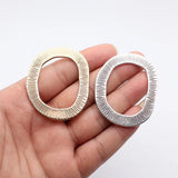 1pcs 57x48mm 2 Colors Antique Silver Color Kc Gold Color Textured Irregular Geometric Oval Circle Pendant