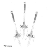 11-20pcs Mixed Styles Antique Knight Sword Anime weapon Charm for Jewelry Making DIY Handmade Weapons Personality Necklace U088