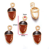 5PCS Enamel Squirrel Pinecone Charms Alloy Animal for Earrings Bracelet necklaces Pendants DIY Jewelry Making accessories W420