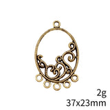 10pcs 37x23mm Antique Gold Color Geometric Flower Earring Connector For DIY Jewelry Making Handmade Jewelry Findings