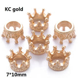 20pcs 8 colors Alloy Loose Spacer Beads Gold Silver Crown Beads for Jewelry Making DIY Bracelet Handmade Accessories 7x10 mm