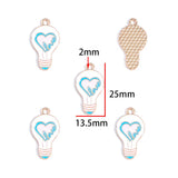 20-Piece Heart-Shaped Pink Valentine's Day Alloy Enamel Pendant DIY Necklace Bracelet Charms Jewelry Making Accessories W627