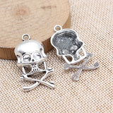 5pcs 37x21mm 2 Colors Antique Bronze Color Antique Silver Color Skull Charms For DIY Jewelry Making